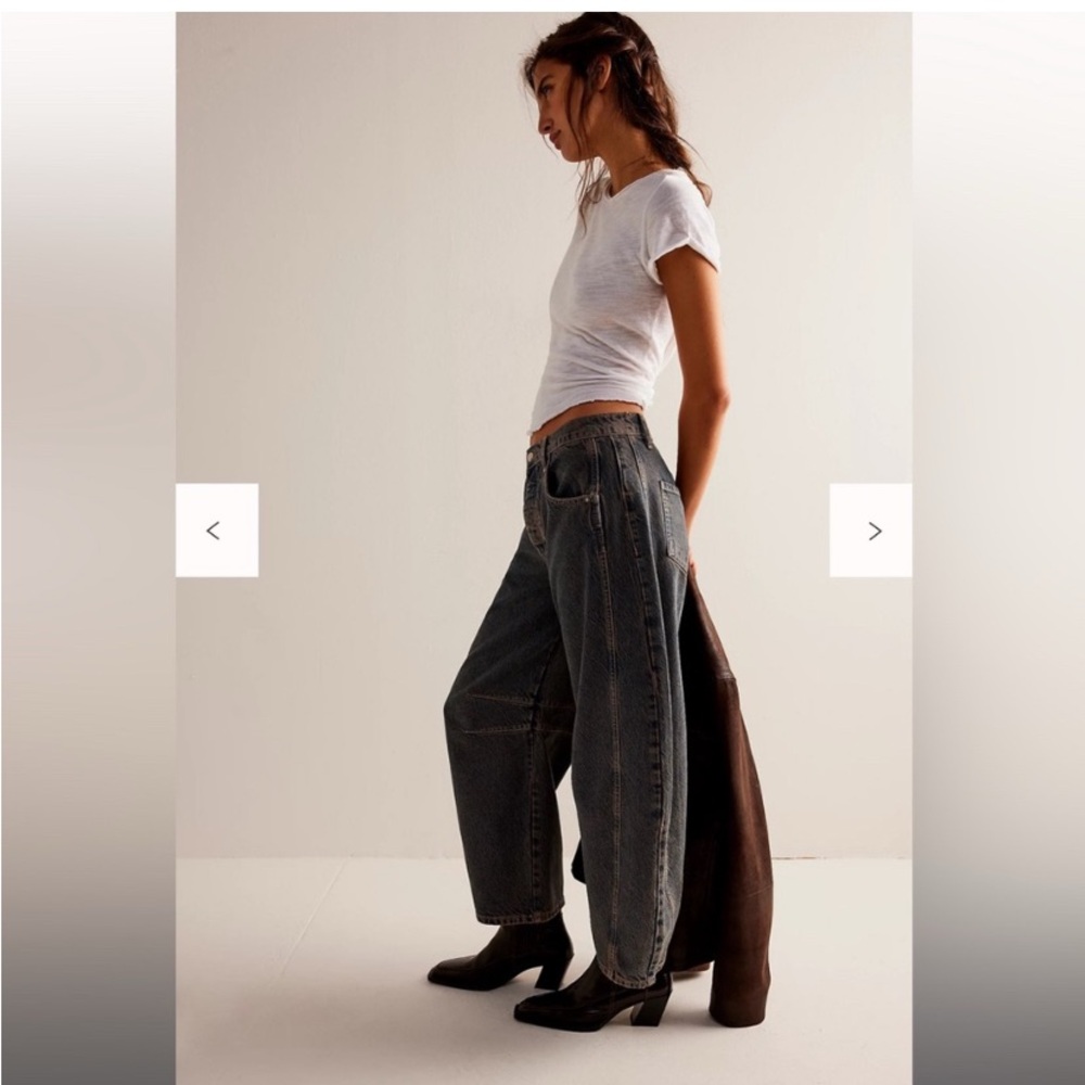 Free People Black Wide Leg Jeans - Picture 5 of 9